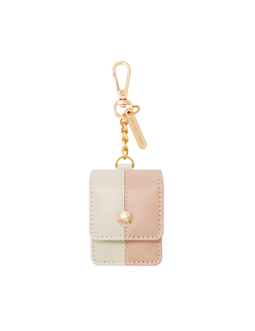 faux leather case with a two-tone finish in beige and blush from Anne Klein