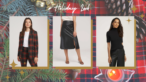 Holiday looks copy with three images of models wearing Anne Klein product