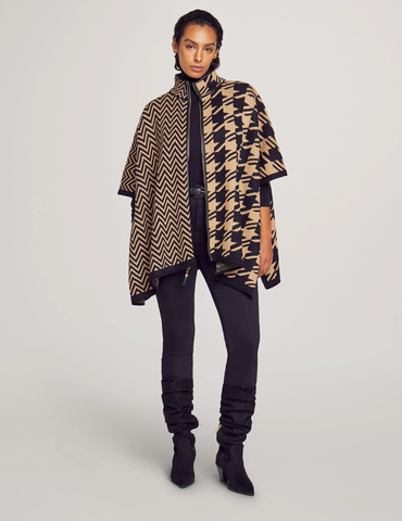 Pattern Zip Front Cape