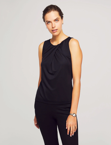 Pleated Neck Shell Top