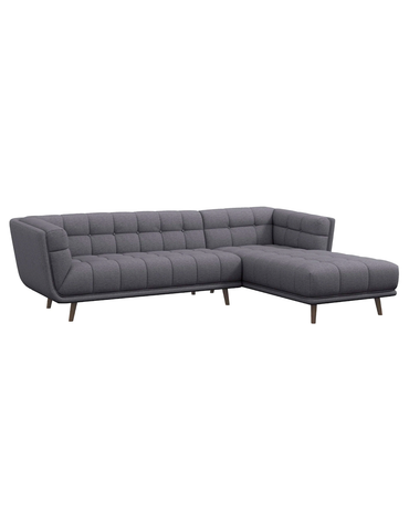 The Agnesi Gray 102" Sectional With Right Arm Facing Chaise from Anne Klein
