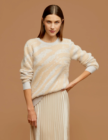 Long Sleeve Crew Neck Sweater with Lurex