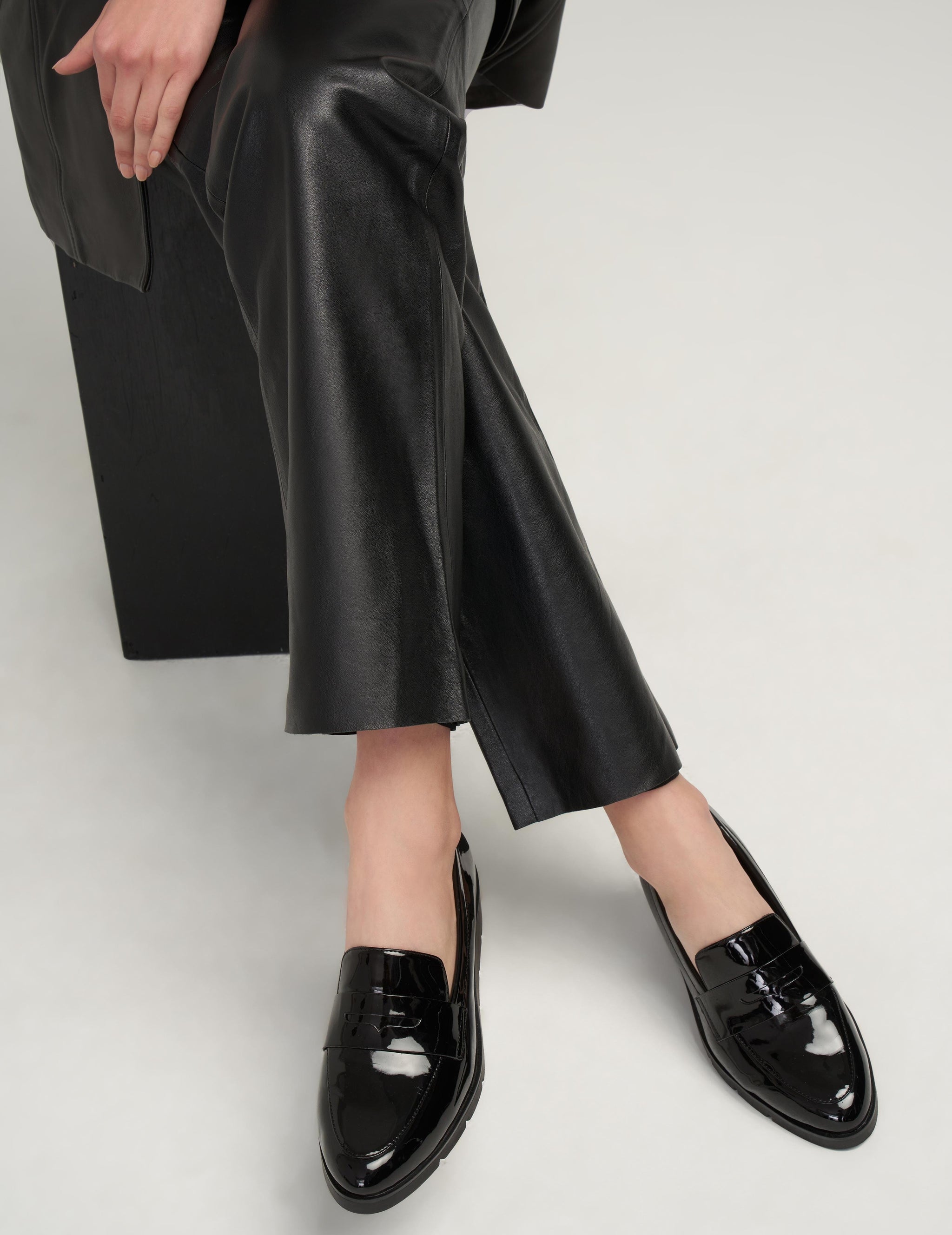 anne klein patent leather loafers