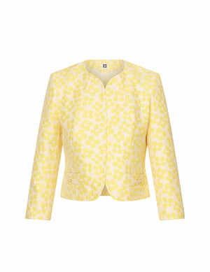 Anne Klein Bright Daffodil Combo Button Jacket with Pocket Flaps