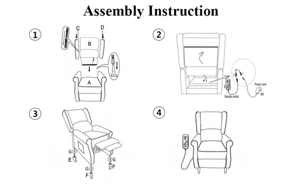 Montageanleitung für den Restreal Wingback Recliner