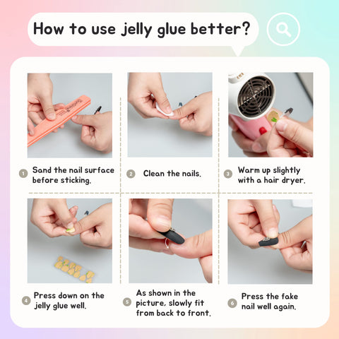 How to apply press on nail with Adhesive tab