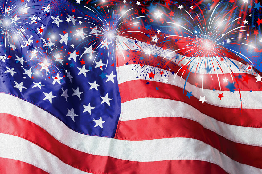 Usa Flag Firework Independence Day Backdrop M6 16 Dbackdrop