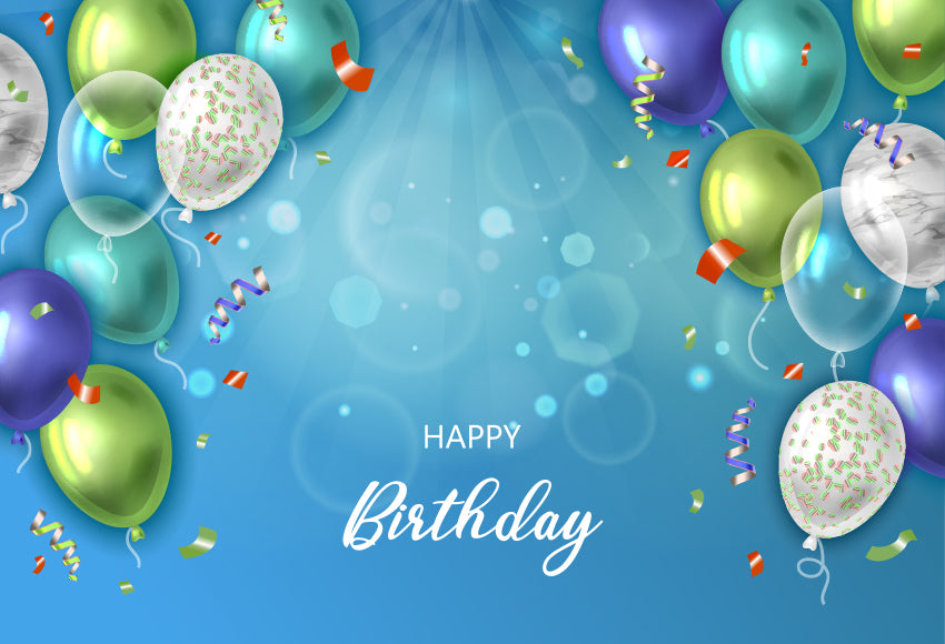 Balloons Custom Happy Birthday Blue Background Photography Backdrop D6 –  Dbackdrop