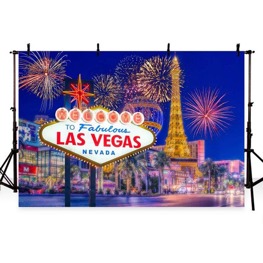 Night Las Vegas City Photo Booth Backdrop G-165 – Dbackdrop