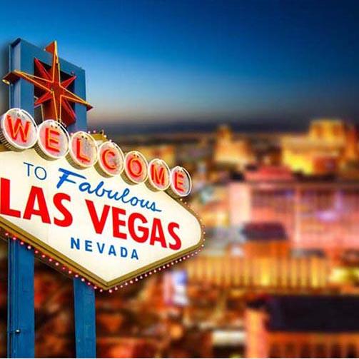 Las Vegas Welcome To Fabulous Casino City Night Scenery Photo Backdrop  LV-406