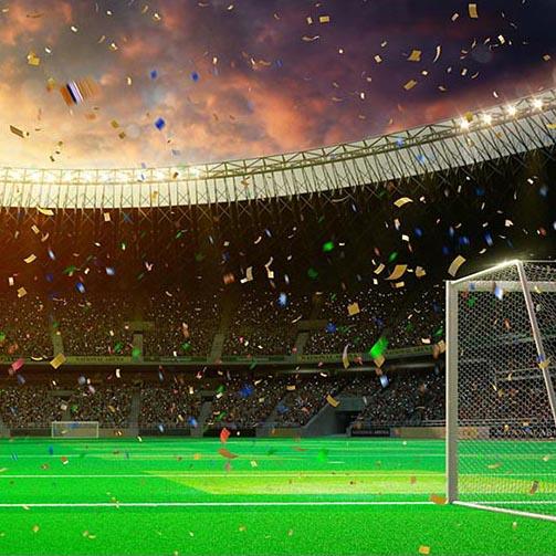 Soccer Field Evening Stadium Championship Win Confetti Tinsel Backdrop ...