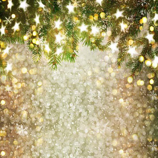 Bokeh Christams Tree Snowflake Stars Backdrop for Studio S-3180 – Dbackdrop