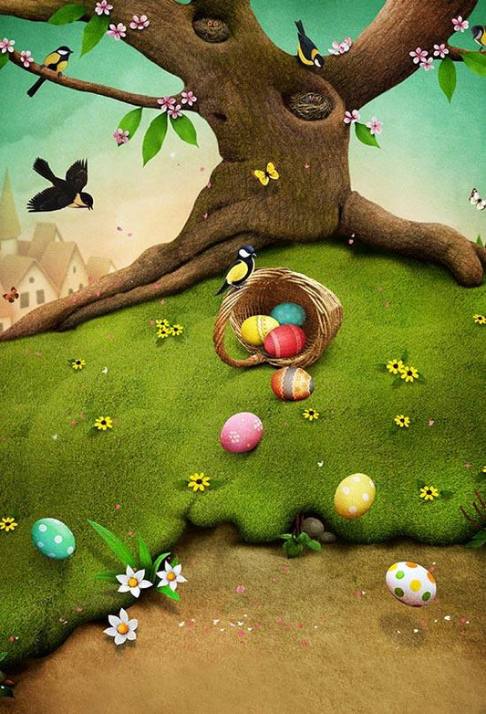 Easter Eggs Green Grass Sunshine Spring Backdrop for Photography LV-17 –  Dbackdrop