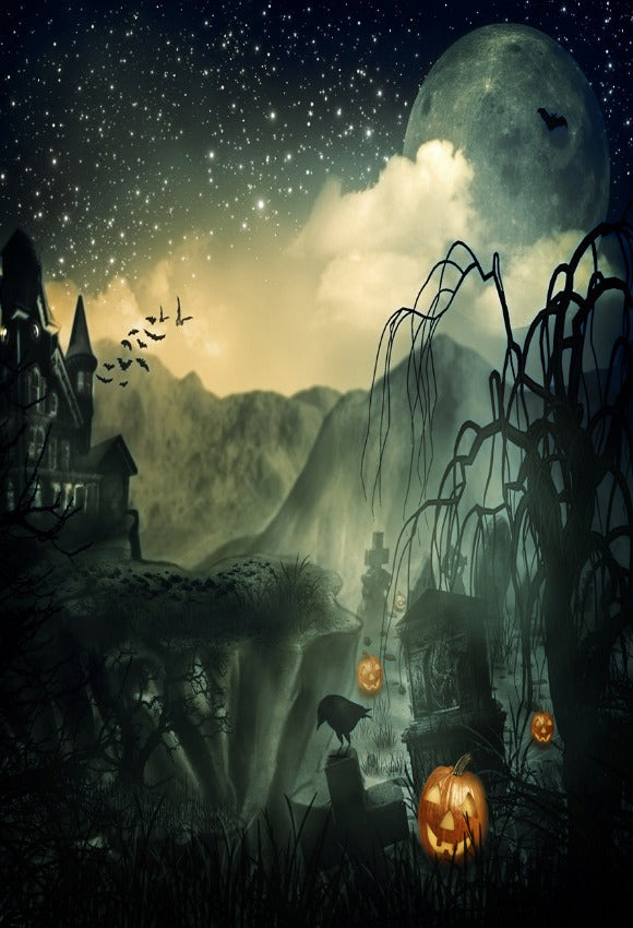 Halloween Backdrop Haunted Castle Backdrop for Photography SH-1029 ...