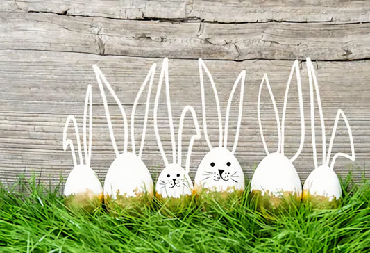Easter Decorations Background Easter Eggs Spring Flowers Green