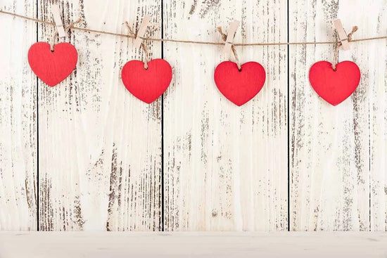 Red Hearts Wood Wall Valentine Photography Backdrops VAT-38 – Dbackdrop