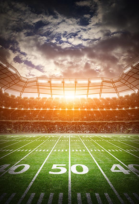 Sunset Stadium Football Field Backdrop for Photography LV-311 – Dbackdrop