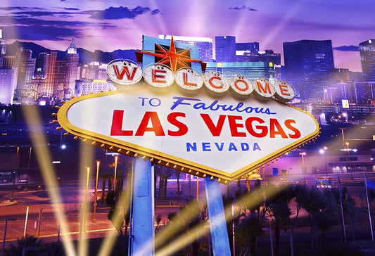 Welcome To Las Vegas Backdrop Fabulous Casino Night Poker Party