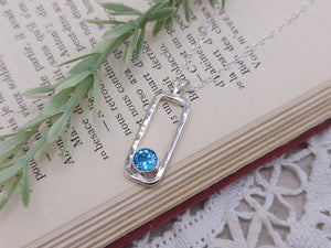 Sterling Silver & Swiss Blue Topaz Necklace
