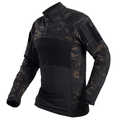 Best Combat Shirt - Scorpion OCP 1/4 Zip Military Combat Shirt Men's Tactical Army Assault Camo Shirt