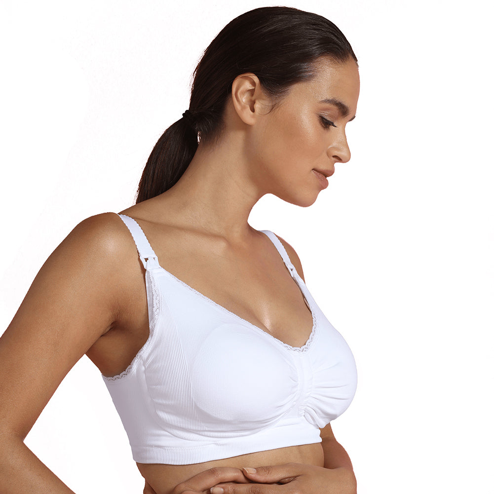 Bump & Me - The classic crossover design of our Carriwell crossover  sleeping and nursing bra allows for easy, pull-aside breastfeeding access,  perfect for those late-night feedings or quick nursing sessions while