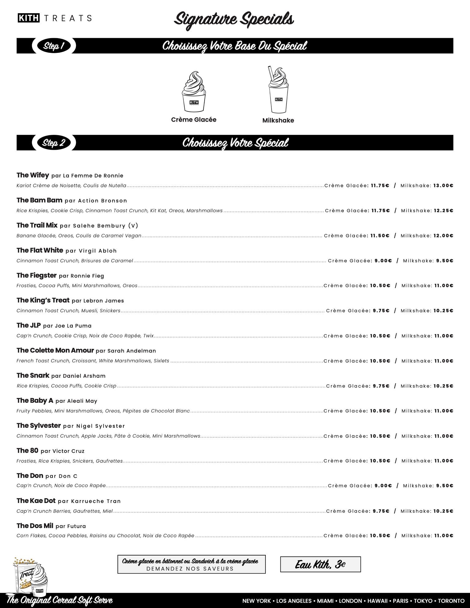 Treats Paris Menu