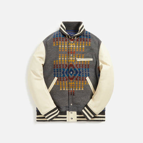 Heron Preston | Men Logo Print Wool & Leather Varsity Jacket Multicolor M