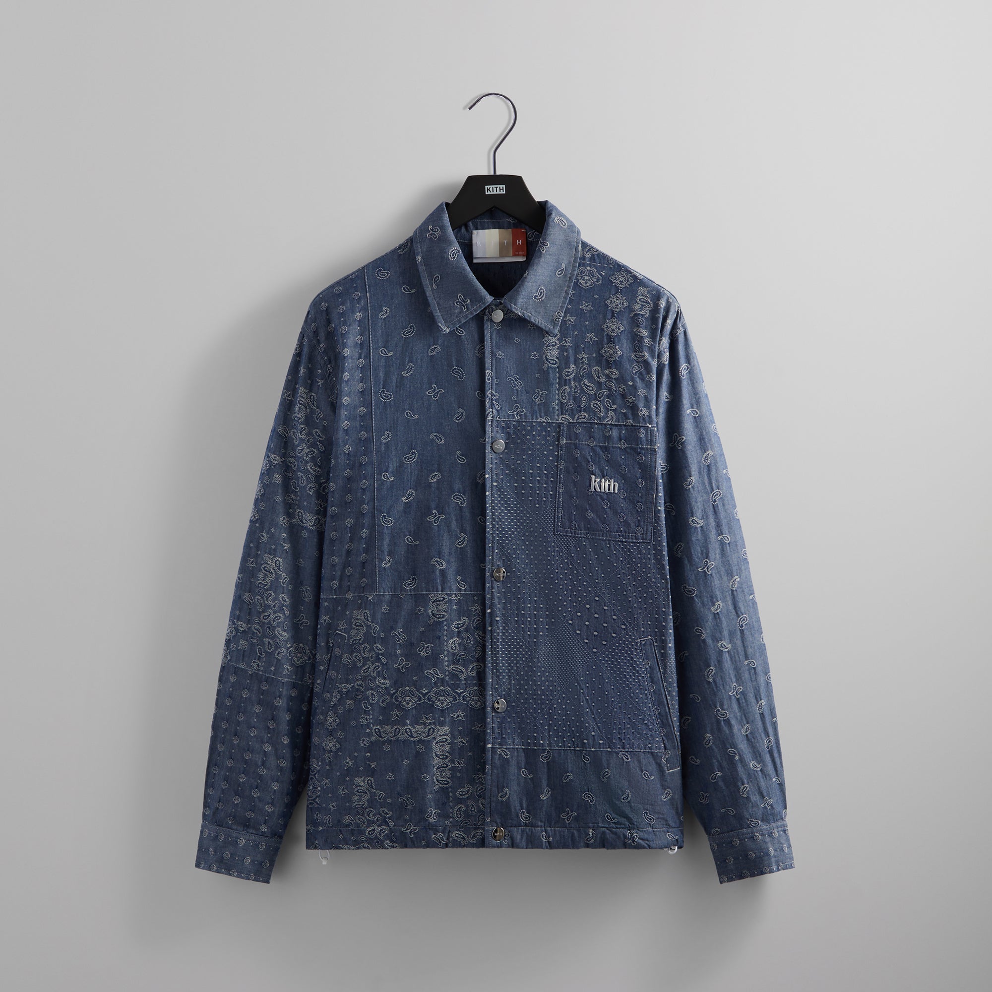 Kith Japanese Patchwork Jacquard Coaches Jacket - Light Indigo