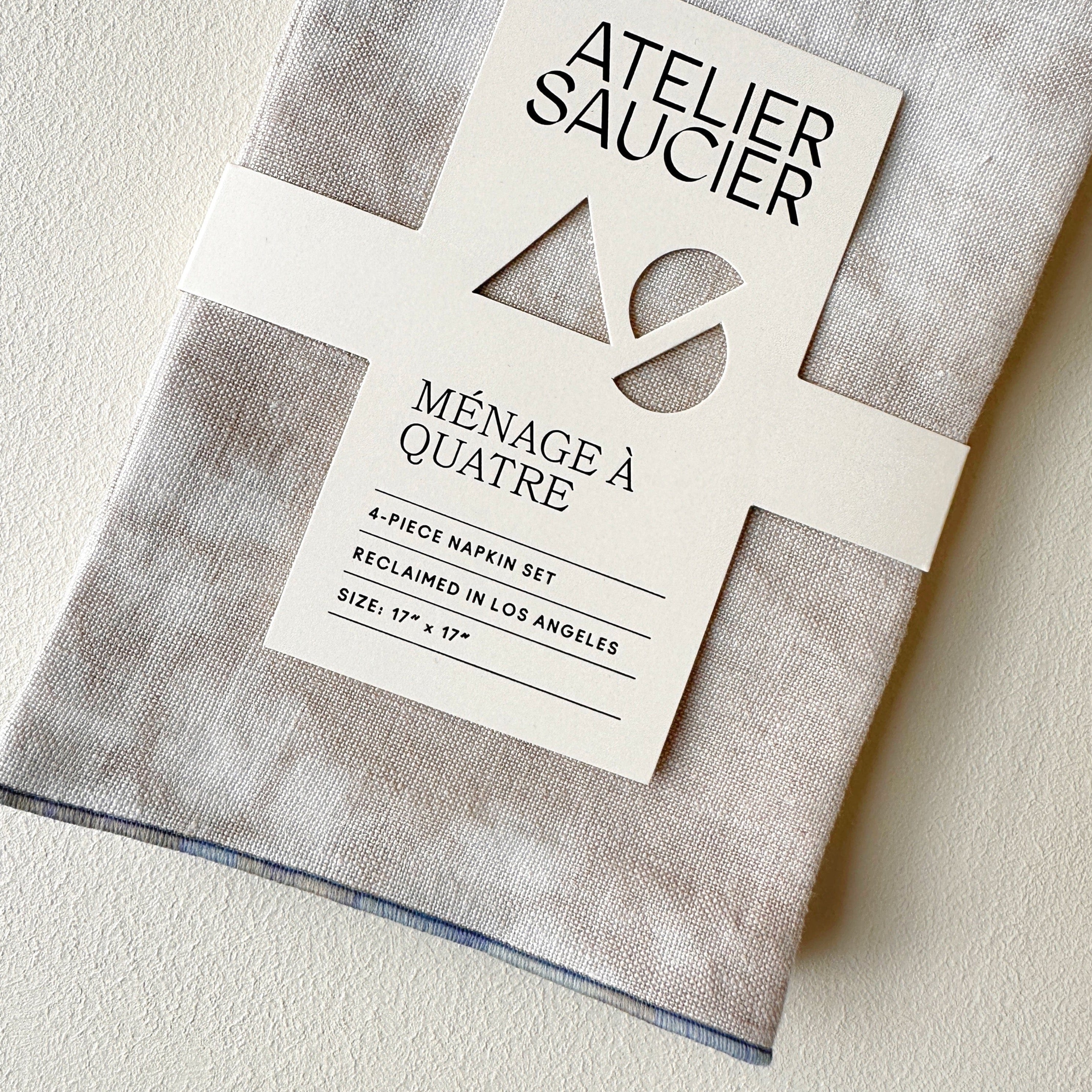Atelier Saucier After Dark Linen Napkins, Set of 4 - Black
