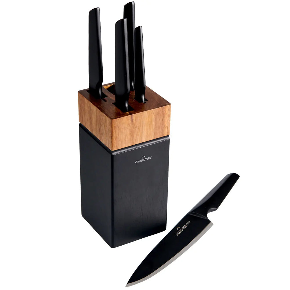 German Stainless Steel Steak Knife Set in Black by Quince