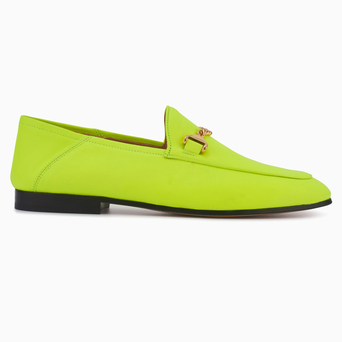 neon green loafers