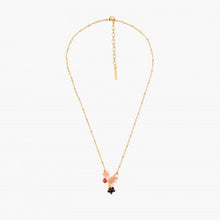 Load image into Gallery viewer, PINK FLOWER, DEWDROP AND RASPBERRY PENDANT NECKLACE

