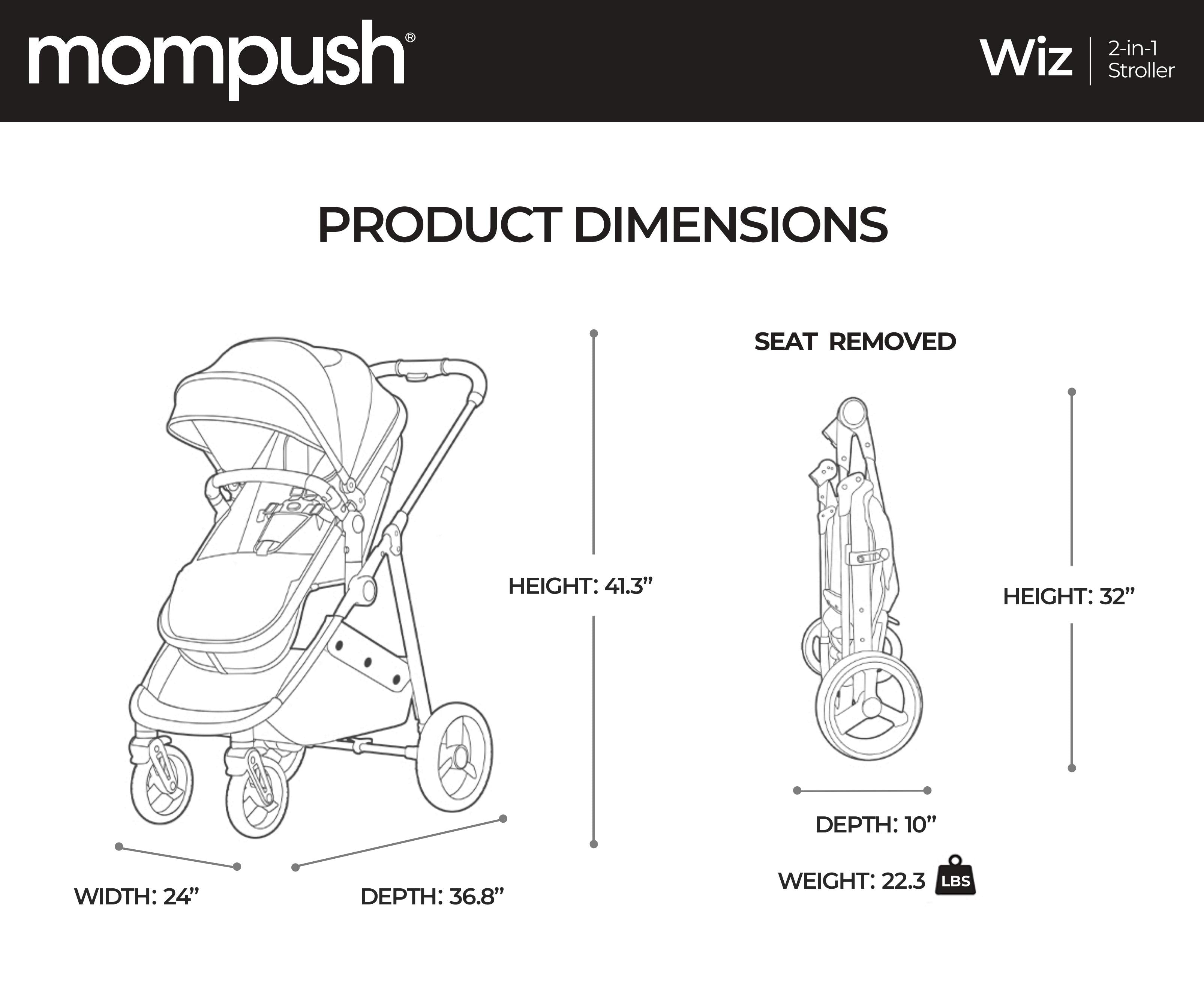 mompush wiz stroller dimensions
