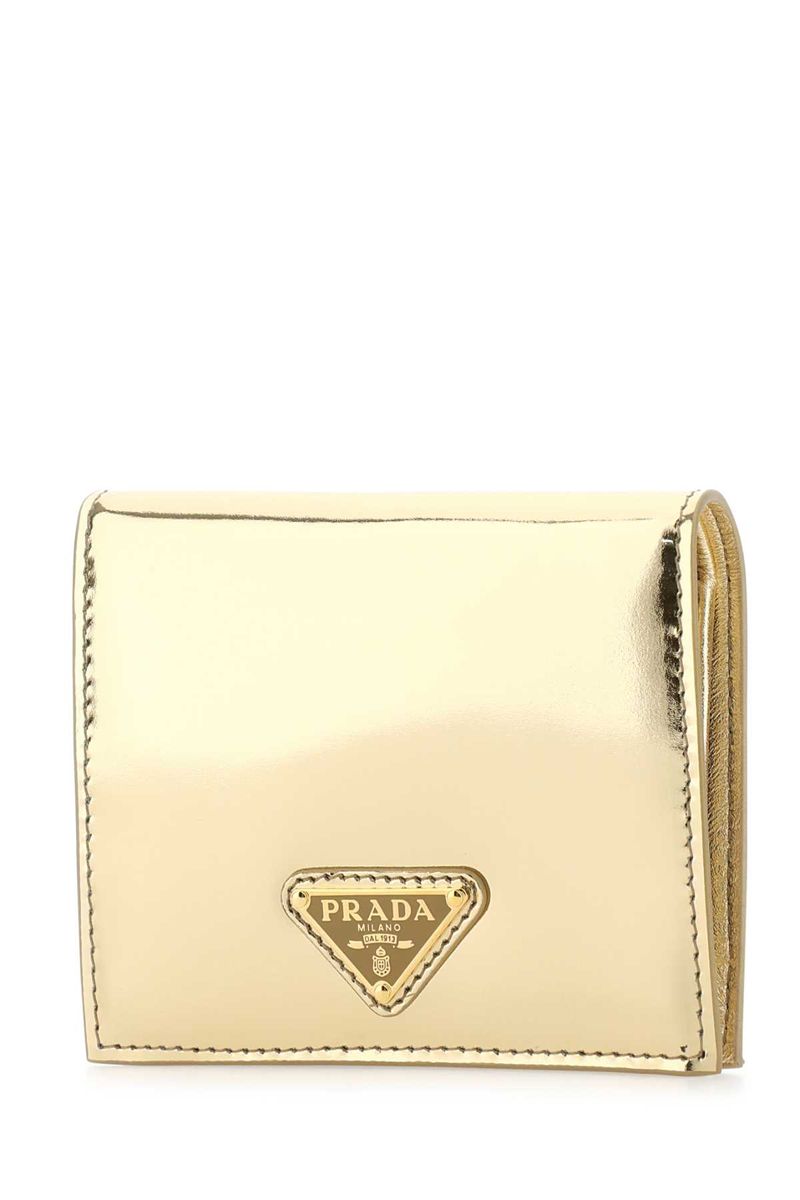 Shop Prada Wallets In Gold