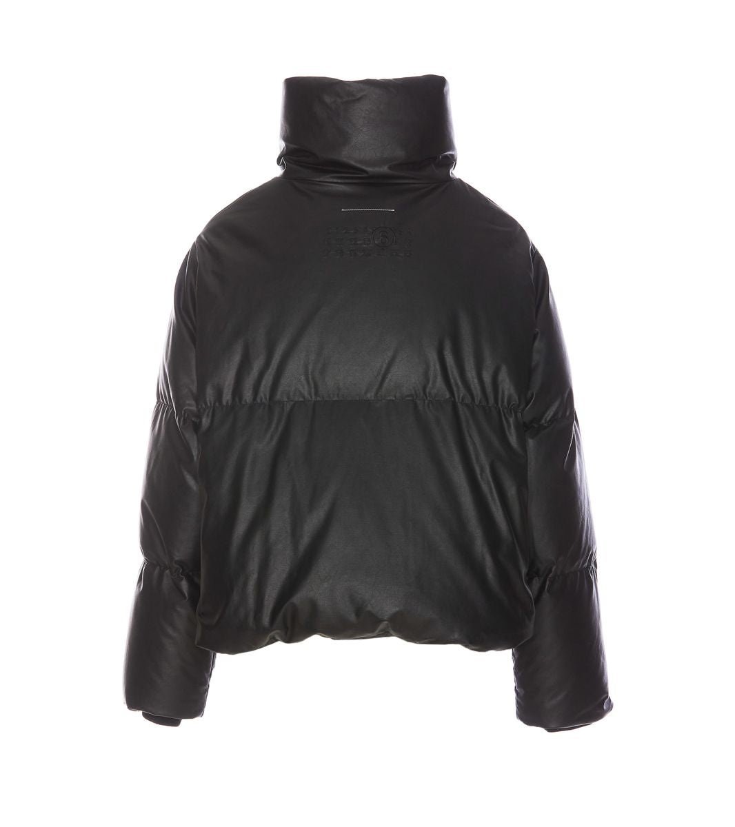 Shop Mm6 Maison Margiela Nylon High-neck Down Jacket In Black