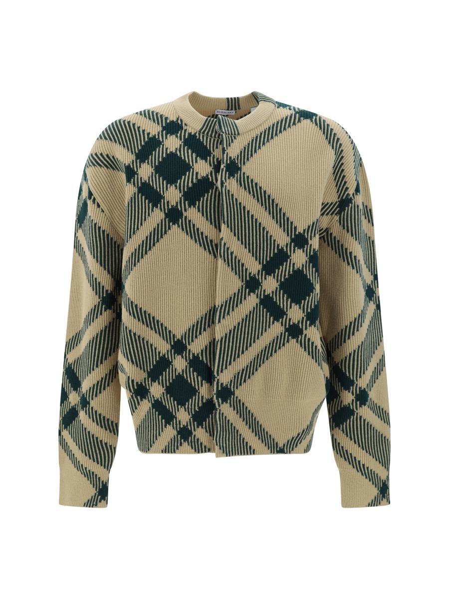 Shop Burberry Knitwear In Flax Ip Check
