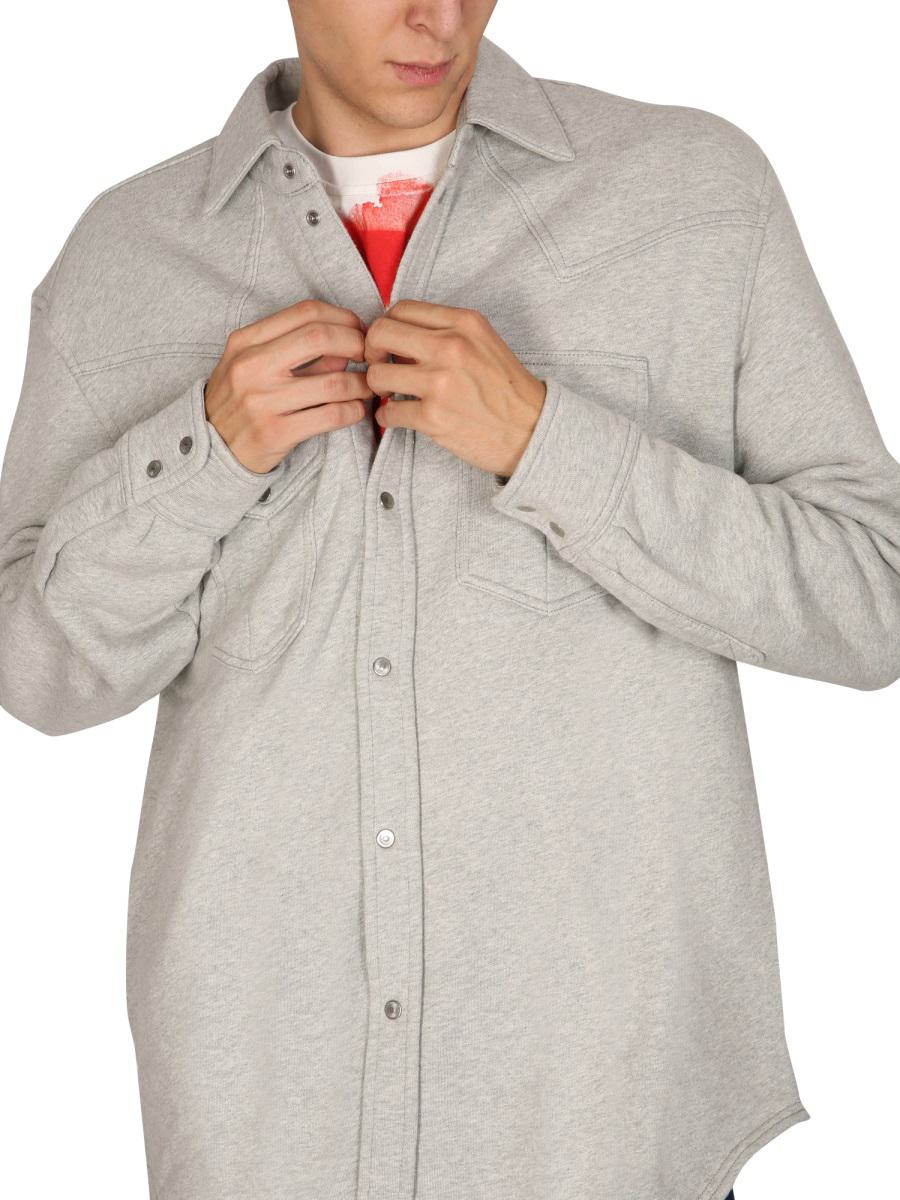 Shop Diesel Cotton Shirt In Grey