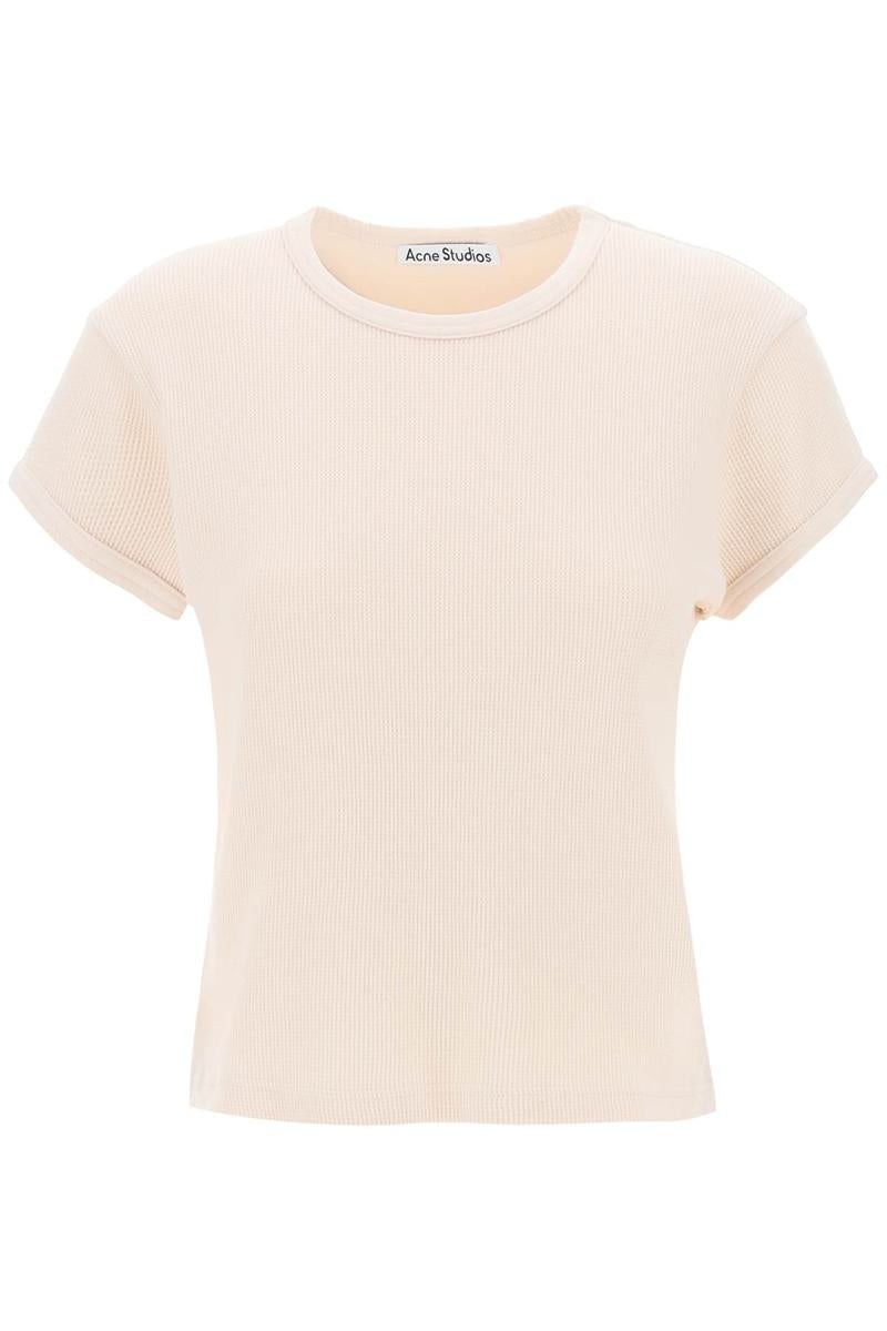 Shop Acne Studios Cotton Honeycomb Pattern T-shirt In Rosa
