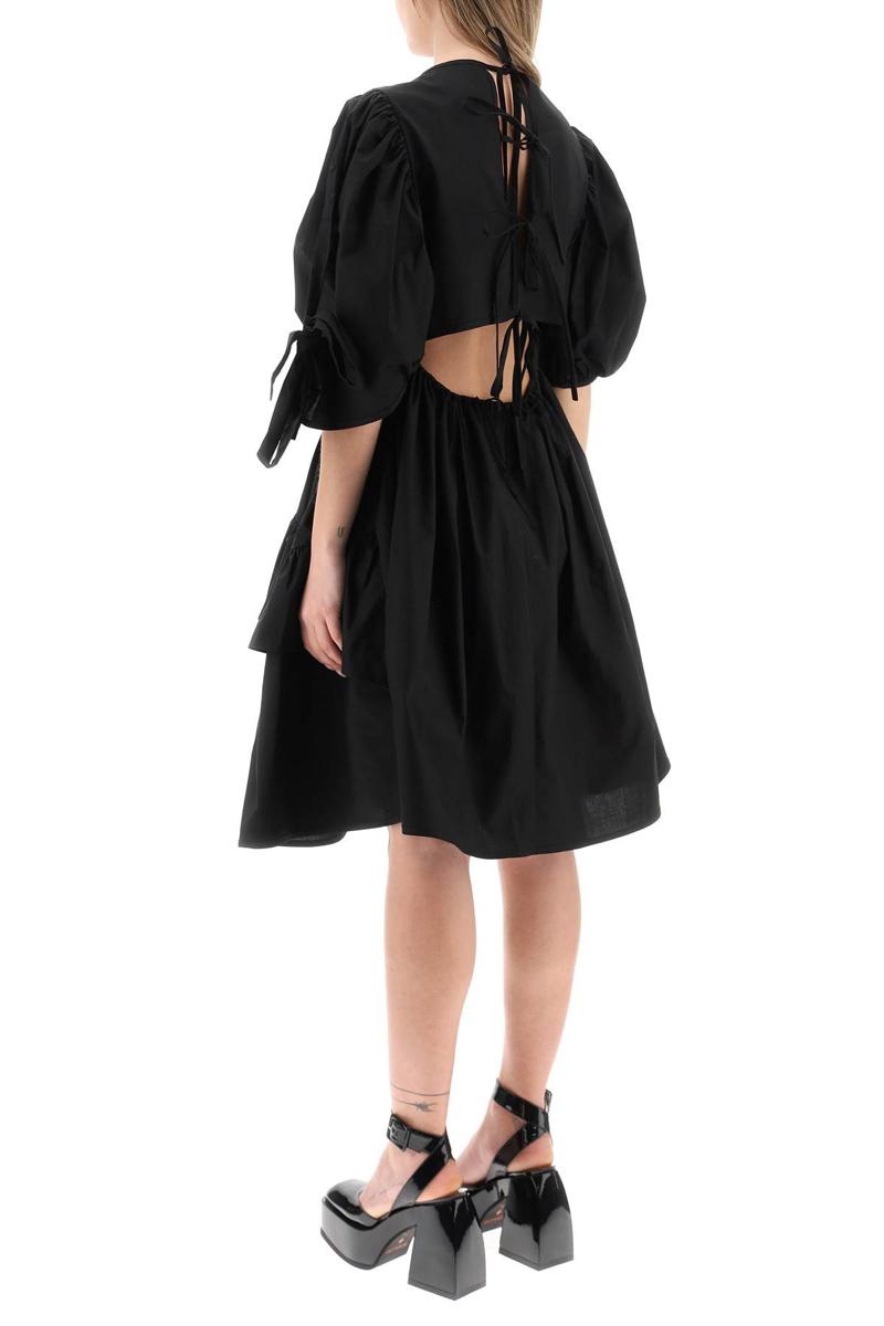 Shop Cecilie Bahnsen 'danita' Poplin Cotton Dress In Nero