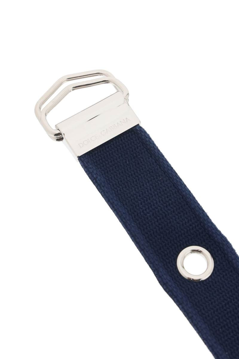 Shop Dolce & Gabbana "logo Tape Belt In Ribbon In Blu