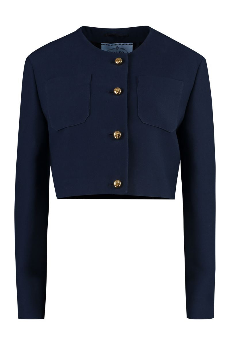 Shop Prada Wool Blazer In Blue