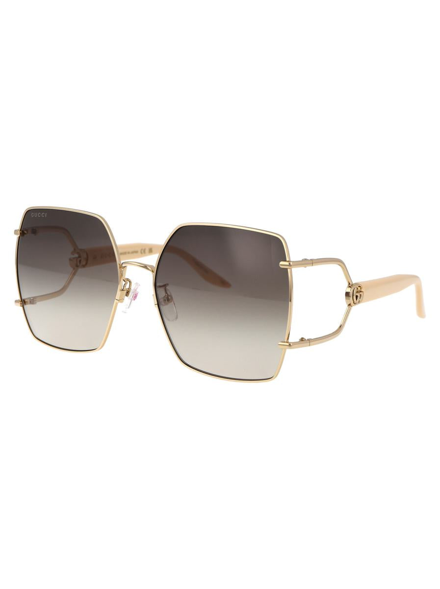 Shop Gucci Sunglasses In 003 Gold Ivory Brown