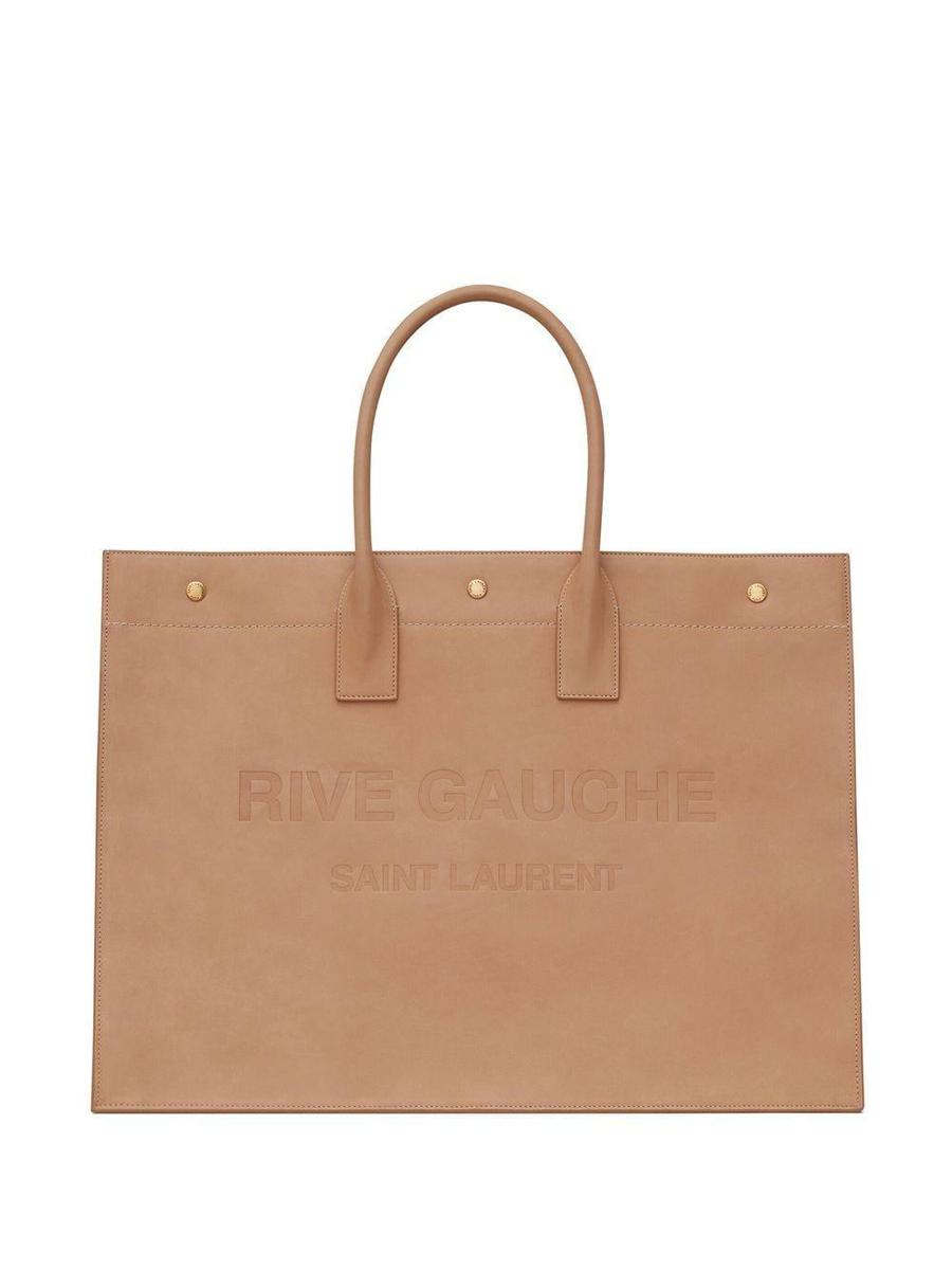 Shop Saint Laurent Shopping Bags In Vintage Brown Gold
