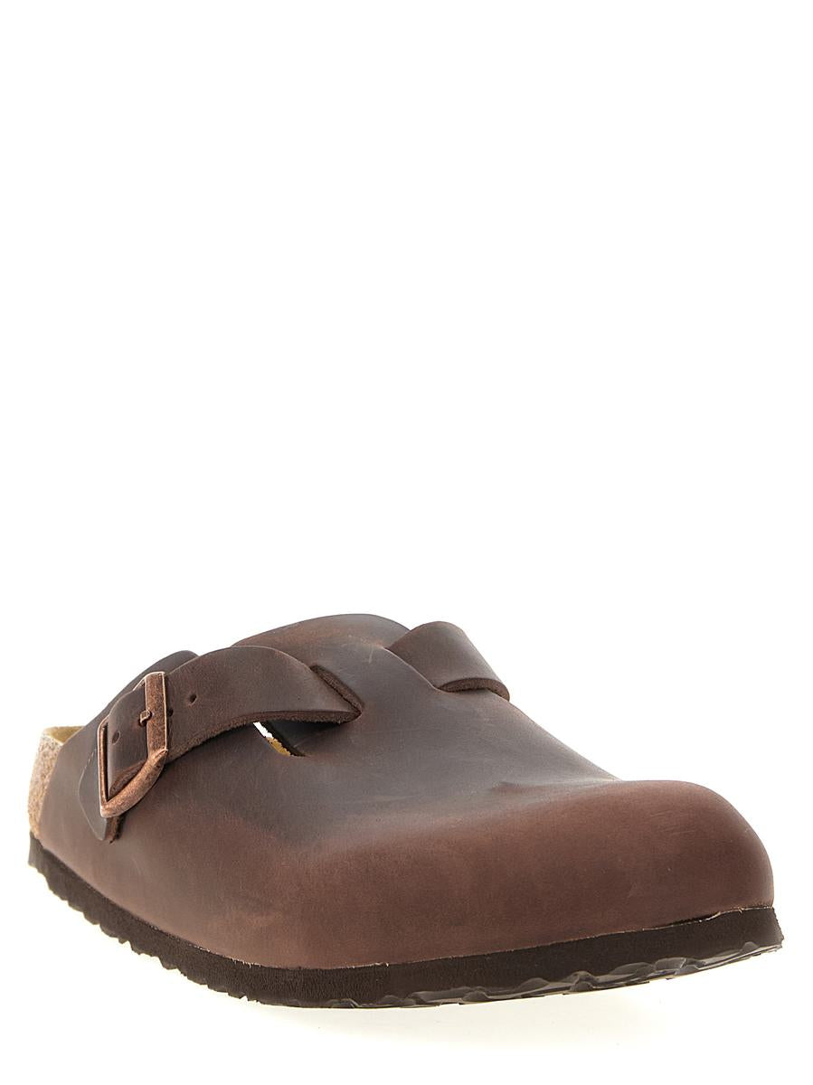 Birkenstock Chocolate Leather Boston Slippers