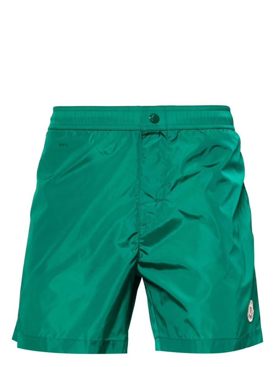 Shop Moncler Beachwear In Bright Green