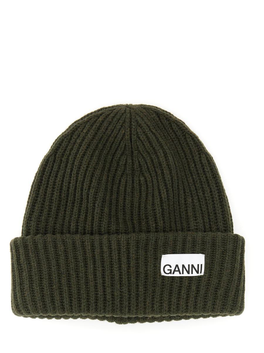 Ganni Beanie Hat In Gray