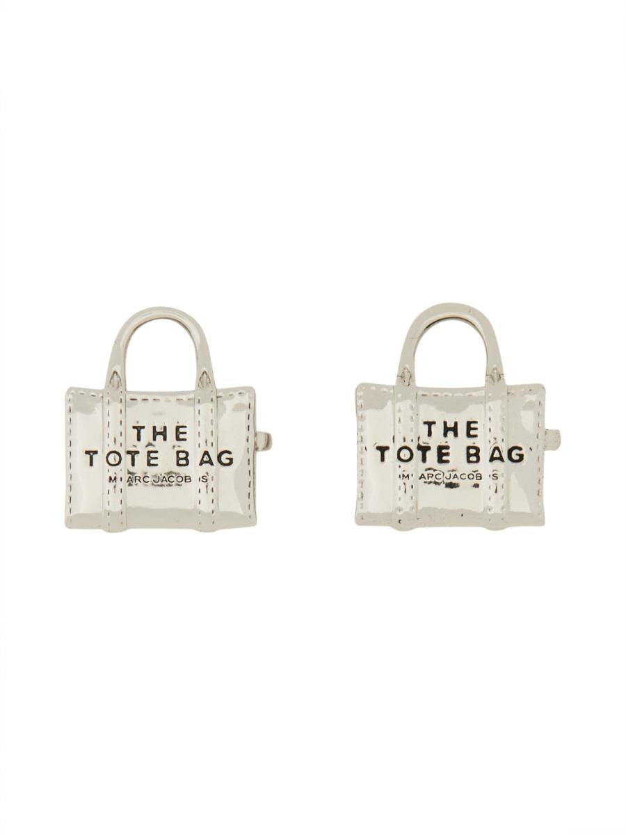 Marc Jacobs "the Tote Bag Stud" Earrings In Gold