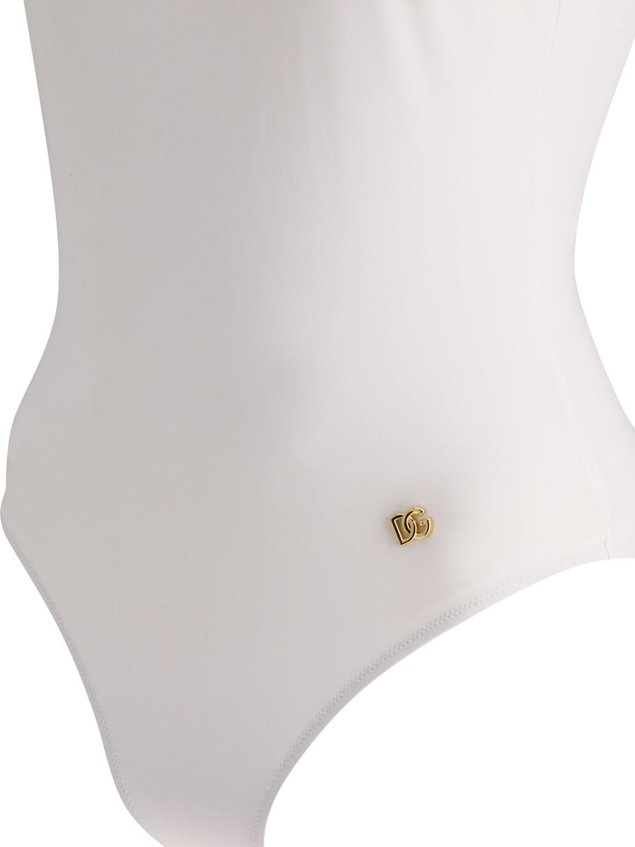 Shop Dolce & Gabbana Swimsuit With Logo In White