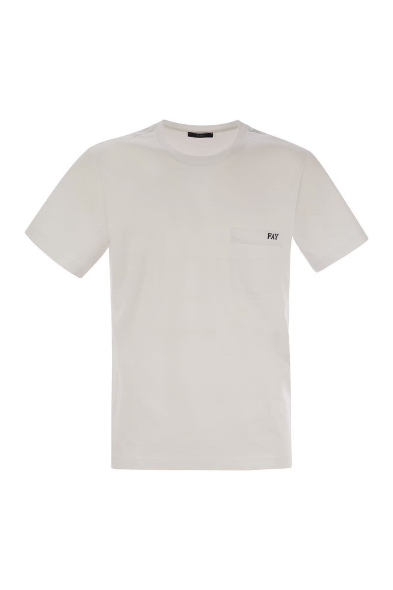 Fay Cotton Logo T-shirt In White