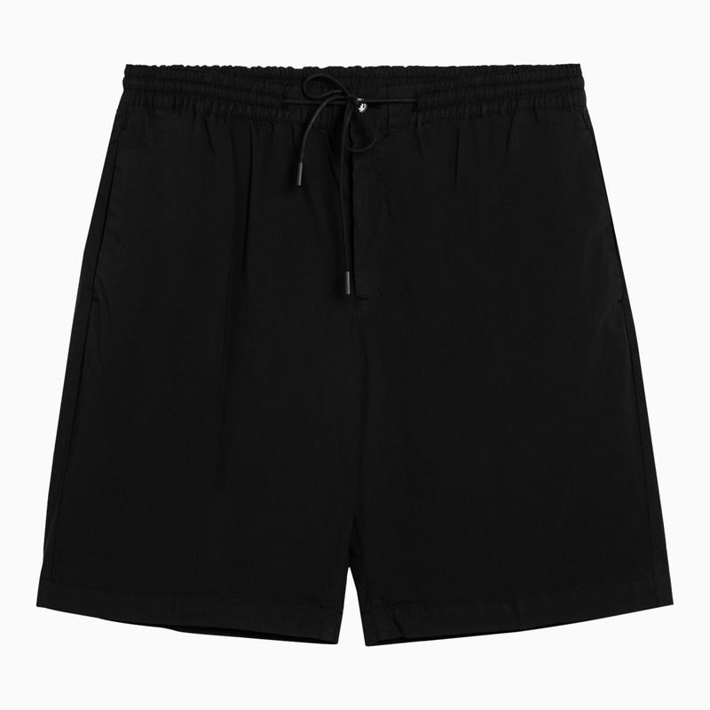Shop Pt Torino Cotton-blend Bermuda Shorts In Black
